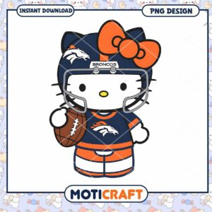 Hello Kitty Broncos PNG Football Design