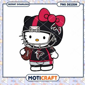 Hello Kitty Atlanta Falcons PNG Design Instant Download Art