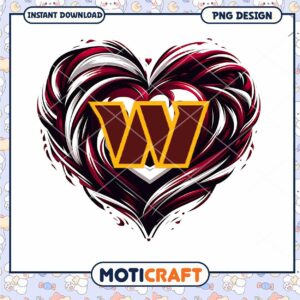 Heart W Letter PNG Design Instant Download