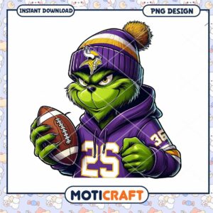 Grinch Vikings Football PNG Design