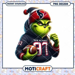 Grinch Texans Football PNG Sublimation