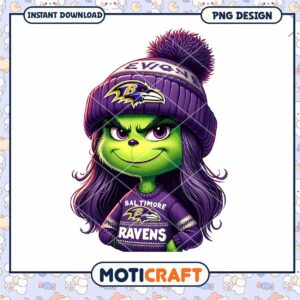 Grinch Ravens PNG Sublimation Design