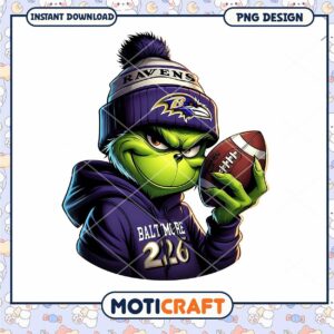 Grinch Ravens Football PNG Design