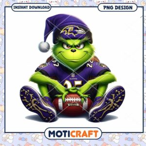 Grinch Ravens PNG Football Fanart