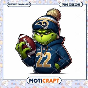 Grinch Rams Football PNG Design