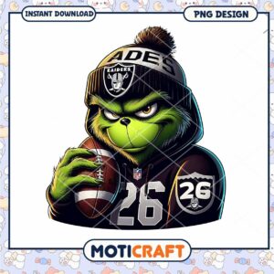 Grinch Raiders Football PNG Design