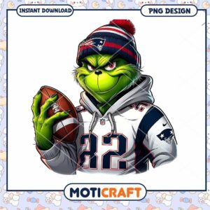 Grinch Patriots Football PNG Design