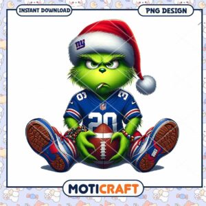 Grinch NY Giants PNG Football Xmas
