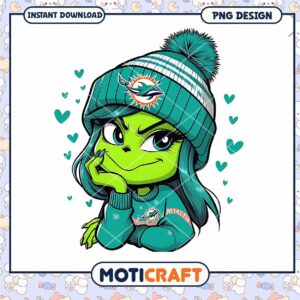 Grinch Miami Dolphins PNG Sublimation