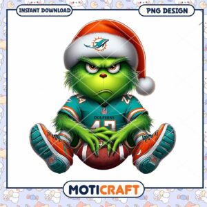 Grinch Miami Dolphins PNG Design