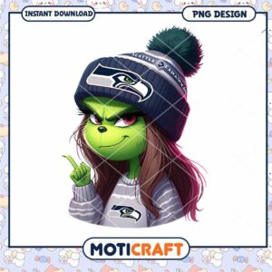 Grinch Girl Seattle Seahawks PNG