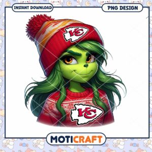 Grinch Girl Kansas City Chiefs PNG