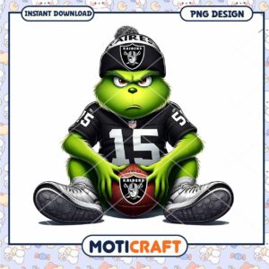 Grinch Football PNG Design Raiders Themed Instant Download Art