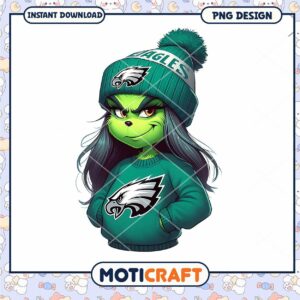 Grinch Eagles PNG Sublimation Design