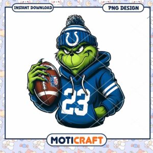 Grinch Colts Football PNG Design