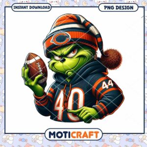 Grinch Chicago Bears Football PNG