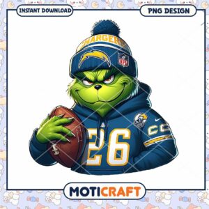 Grinch Chargers PNG Football Fanart