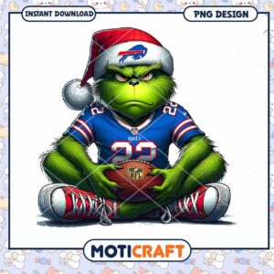Grinch Buffalo Bills PNG Football Xmas