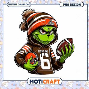 Grinch Browns Football PNG Sublimation