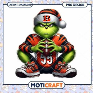 Grinch Bengals PNG Football Xmas