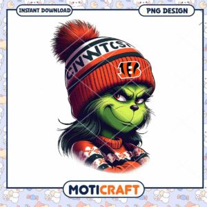 Grinch Bengals PNG Sublimation Design