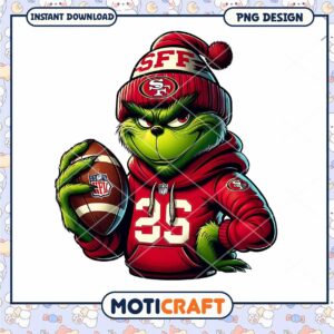 Grinch 49ers PNG Sublimation Design