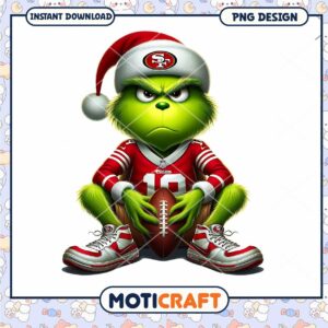 Grinch 49ers PNG Football Christmas