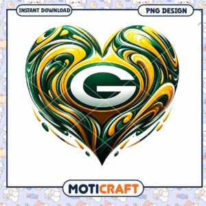 Green Bay Packers Heart PNG Design