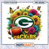 Green Bay Packers Floral PNG Design