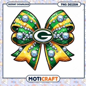 Green Bay Packers Diamond Bow PNG