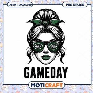 Gameday Jets Girl PNG Design