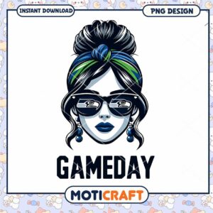 Gameday Girl PNG Design for Instant Download Stylish Graphic Art