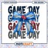 Game Day PNG Design with Football Bow and Flowers for Download
