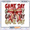 Game Day PNG Design with Bow and Football Sports Decor