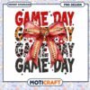 Game Day Football PNG Design with Bow Instant Download Art