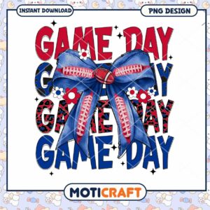 Game Day Football PNG Design for Instant Download Crafting Fun
