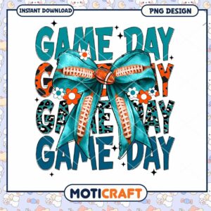 Game Day Football PNG Design Instant Download for Fans