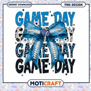 Game Day Bow PNG Design Instant Download
