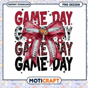 Game Day Bow PNG Design