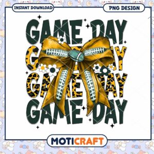Game Day Bow PNG Design for Football Fans Instant Download