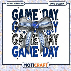 Game Day Bow PNG Design for Instant Download Sports Fans