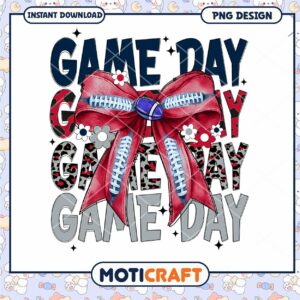 Game Day Bow Design PNG for Instant Download and Fun Crafts