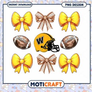 Football Bow PNG Instant Download