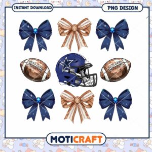 Football Bow PNG Design Instant Download