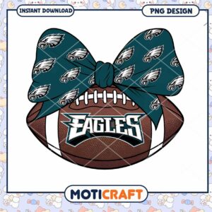 Eagles Football Bow PNG Design for Instant Download Fun Decor
