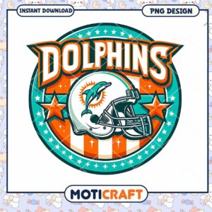 Dolphins Football Team PNG Instant Download Graphic Design