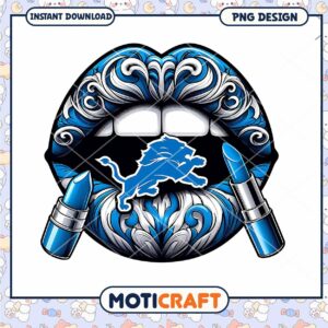 Detroit Lions Lips PNG Design
