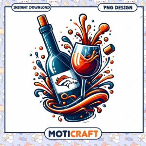 Denver Broncos Wine PNG Design
