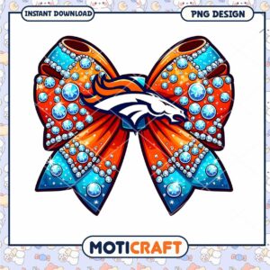 Denver Broncos Rhinestone Bow PNG