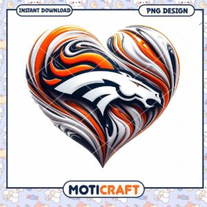 Denver Broncos Heart PNG Design